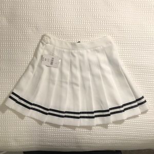 Forever 21 Pleated Skirt with Black Ribbon Stripes
